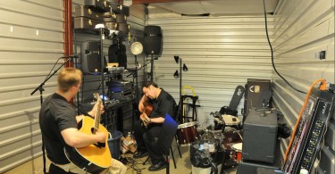 band practice in a storage unit