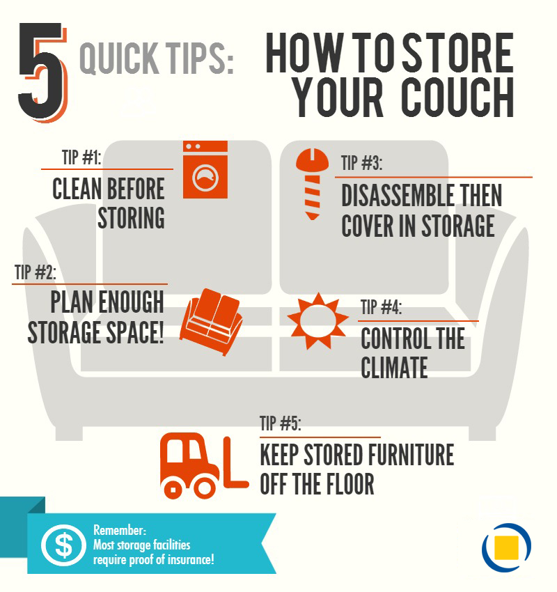how to store your couch tips infographic