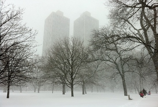 Winter scene in Chicago