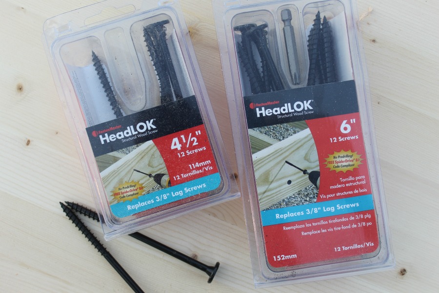 What you need to build a DIY farmhouse table - various sizes of HeadLOK screws for decorative touches