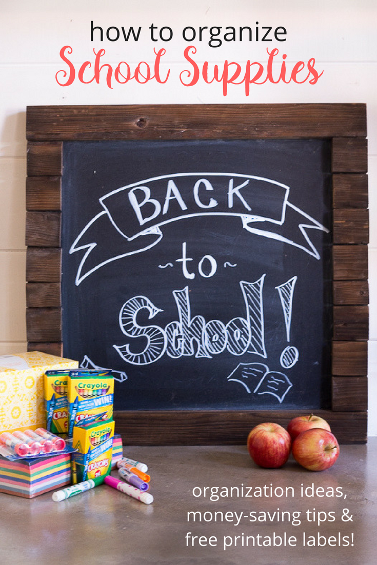 How to Organize School Supplies and Save Money - pin
