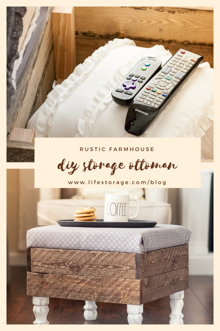 Pin for farmhouse diy storage ottoman made of wood