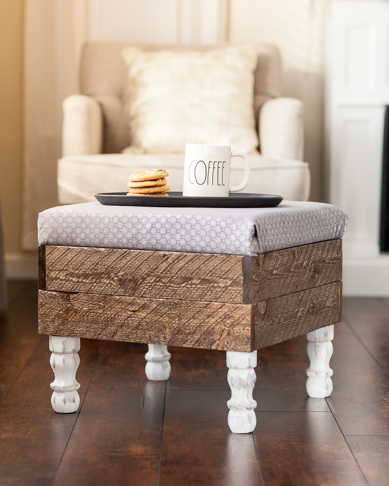 pin for DIY storage ottoman farmhouse style made of wood