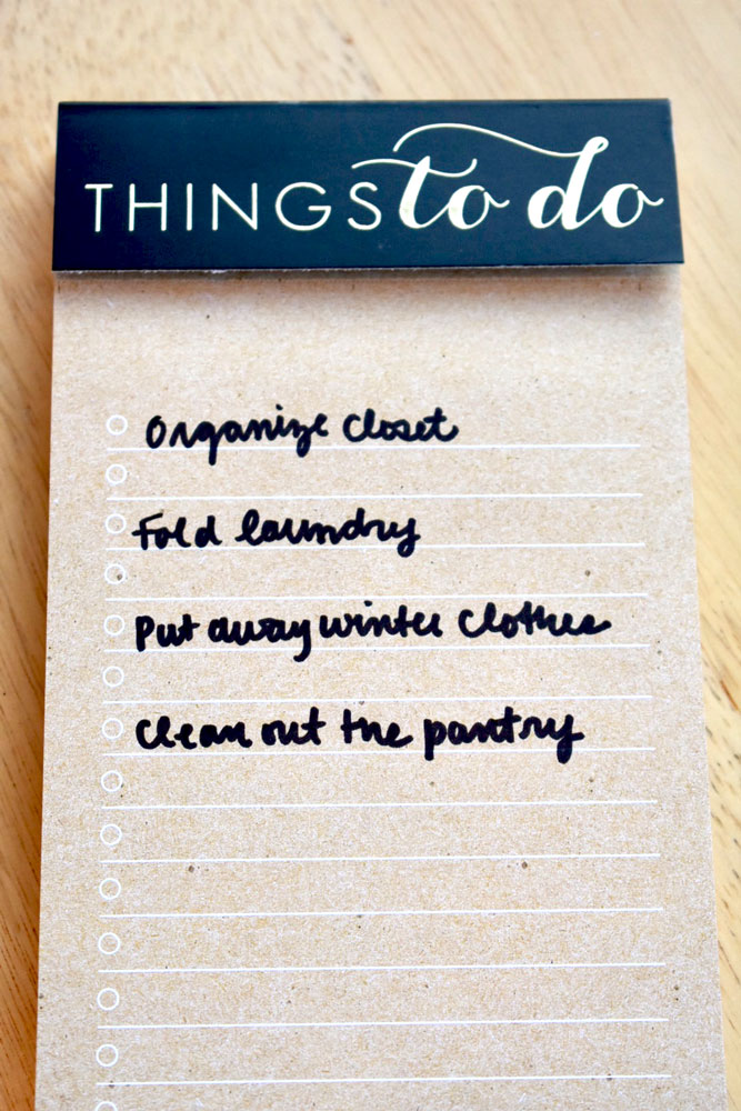 How to Keep Your Home Organized - Keep a Checklist of Organization To-Dos