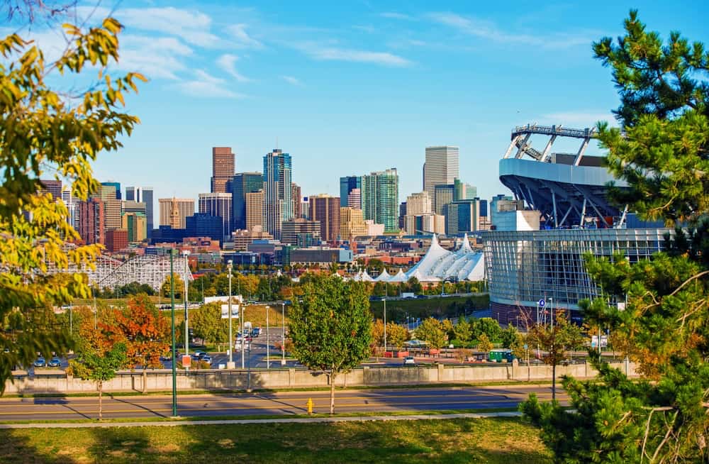 Daytime photo of downtown Denver skyline. Featured image for Best Places to Live in Colorado.