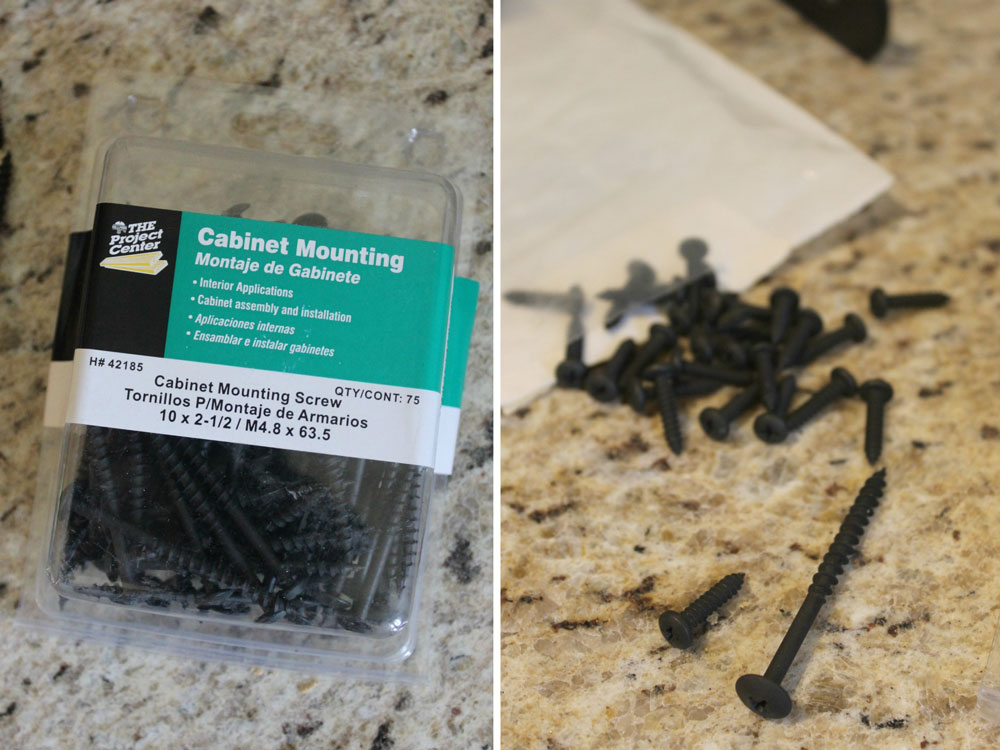 How to build DIY kitchen shelves - cabinet mounting screws