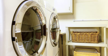 How to Organize Laundry Room - baskets and wall racks