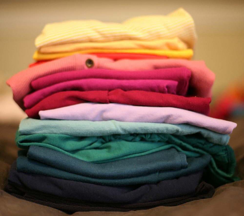 Folded clothes - storing winter clothes