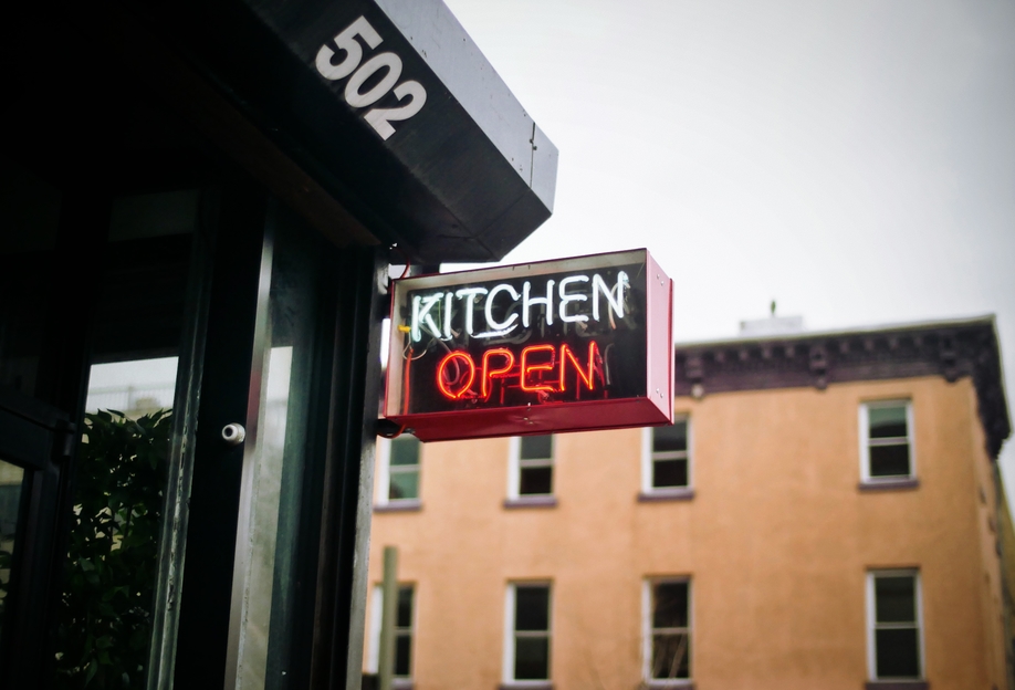 Kitchen Open Sign Brooklyn Restaurant