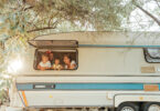 Family on vacation in RV