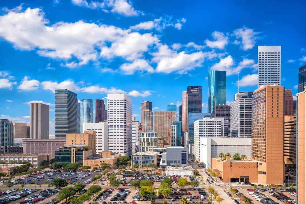 Downtown Houston skyline during the daytime. Featured image for Pros and Cons of Living in Houston.
